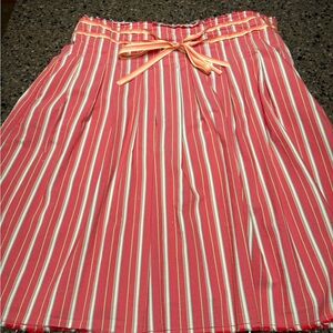 Old Navy salmon Oxford striped skirt